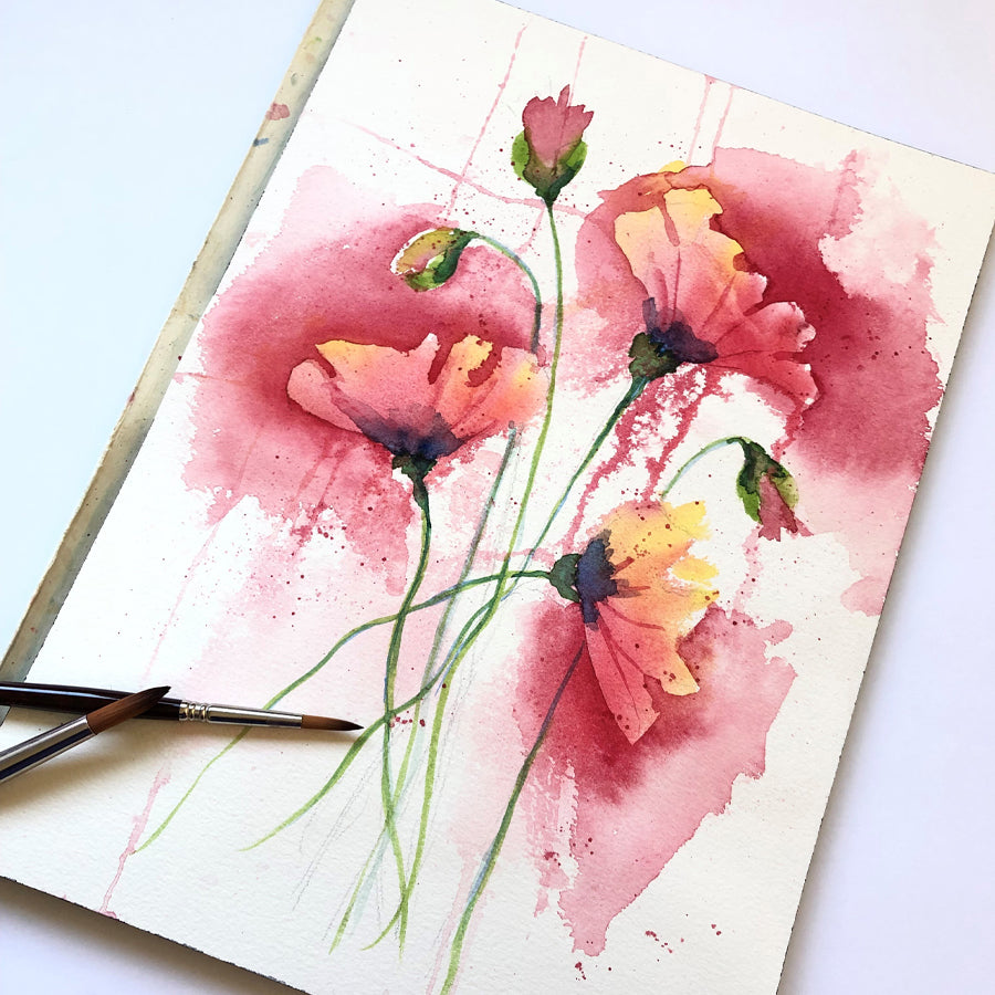 Poppy Watercolor Workshop, August 13th