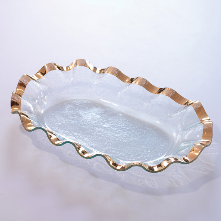 Ruffle Large Shallow Oval Bowl